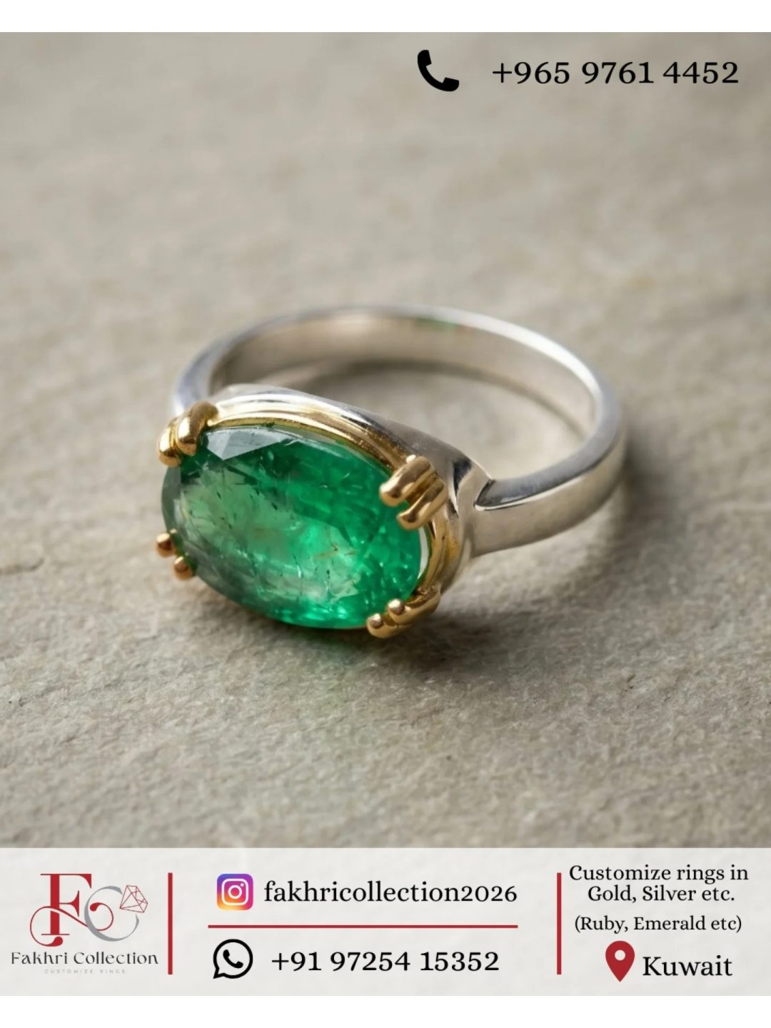 Green Silver Ring